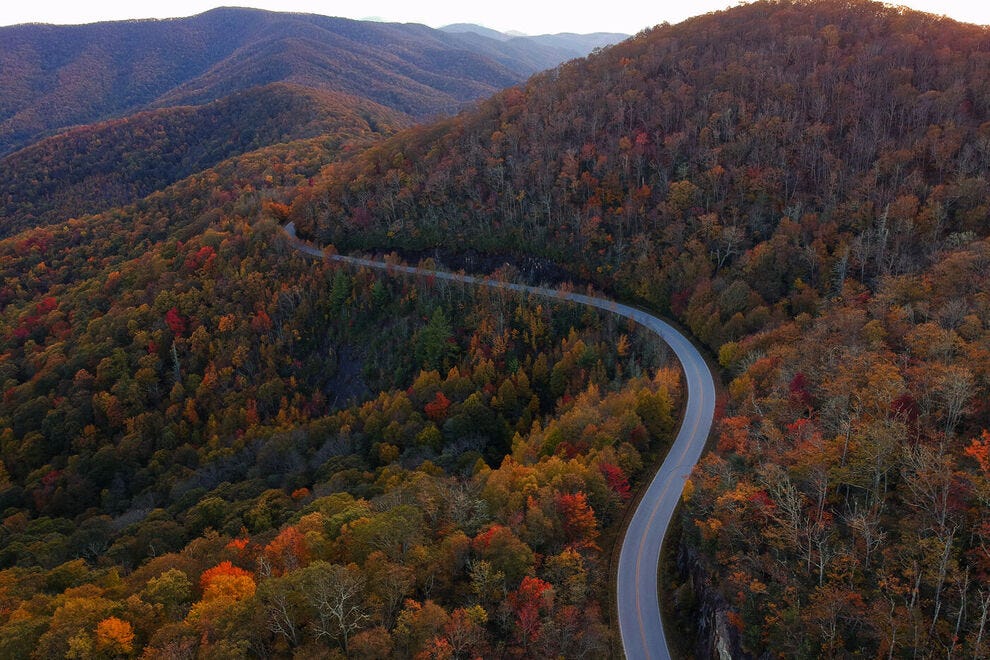 Blue Ridge Parkway during autumn