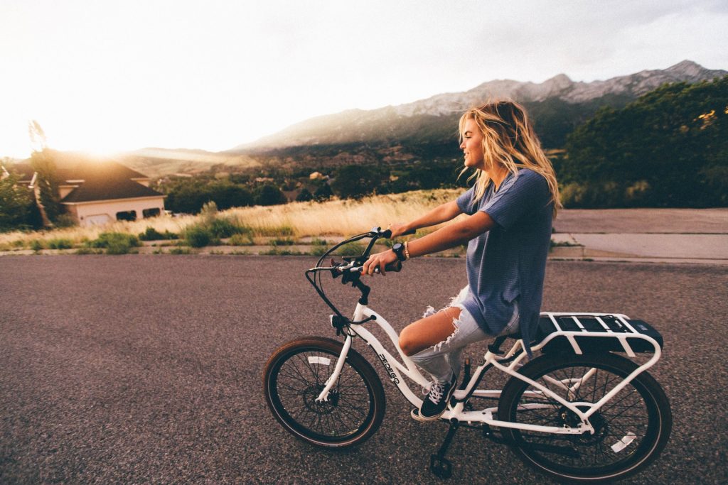 Girl riding a bike