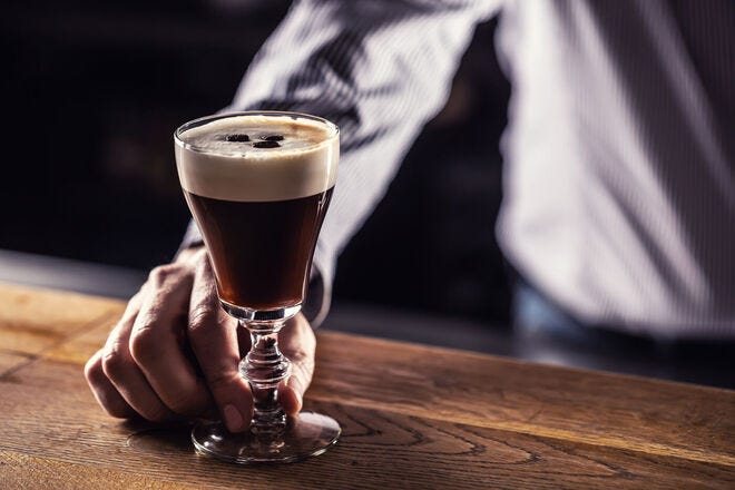 Irish coffee is an ideal drink any time of year