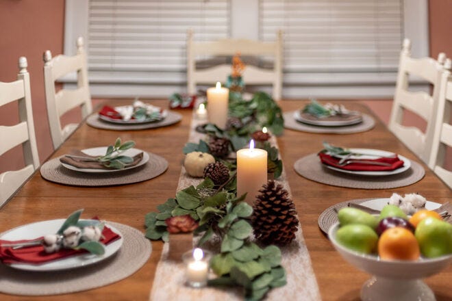 The seasonal holidays call for festive table centerpieces