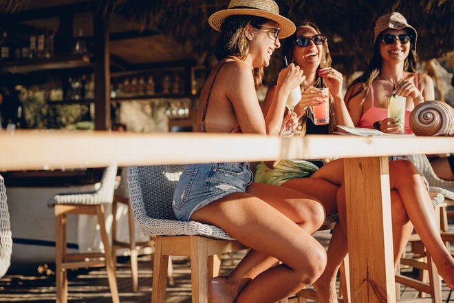 Beach bar fun in the Caribbean