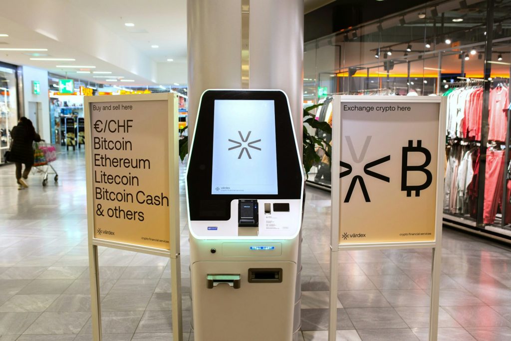 Bitcoin ATM in a shopping mall in Switzerland