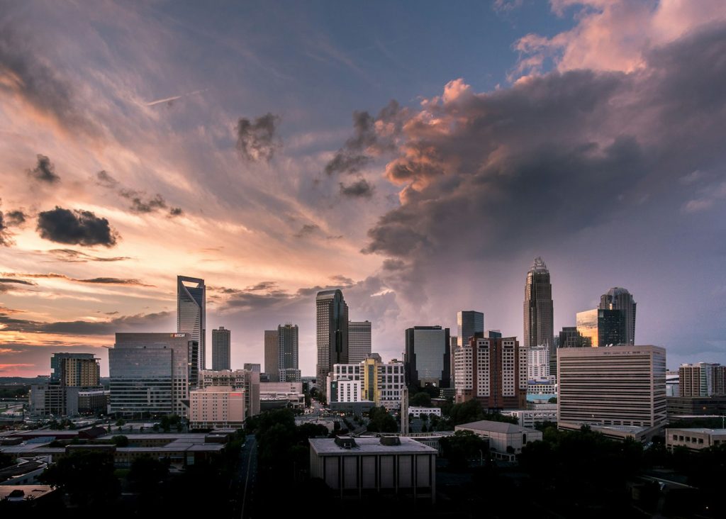 Charlotte, North Carolina, at dusk