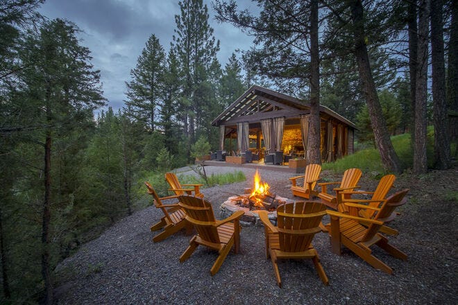 Glamping tents at The Resort at Paws Up include personal firepits