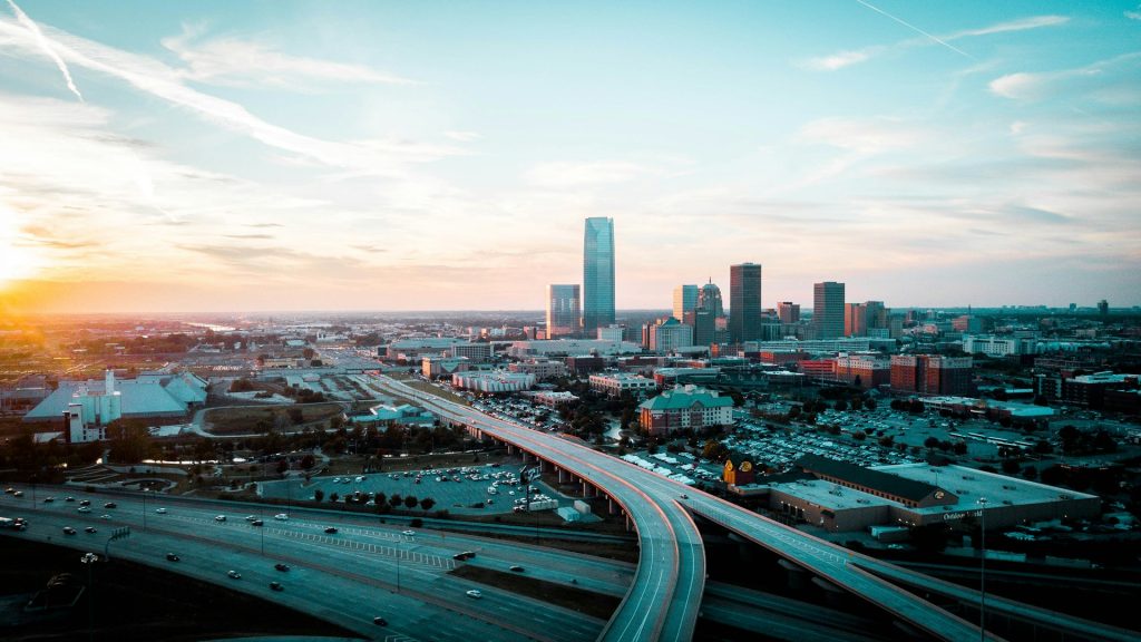 View of Oklahoma City at dusk