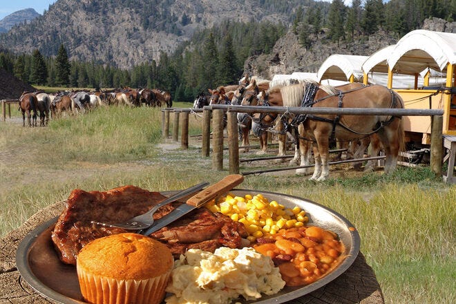 Dishing up an Old West meal in Yellowstone National Park